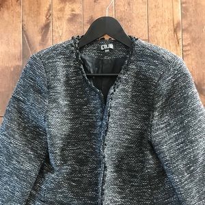 Tweed Jacket Blazer- Black- Size M